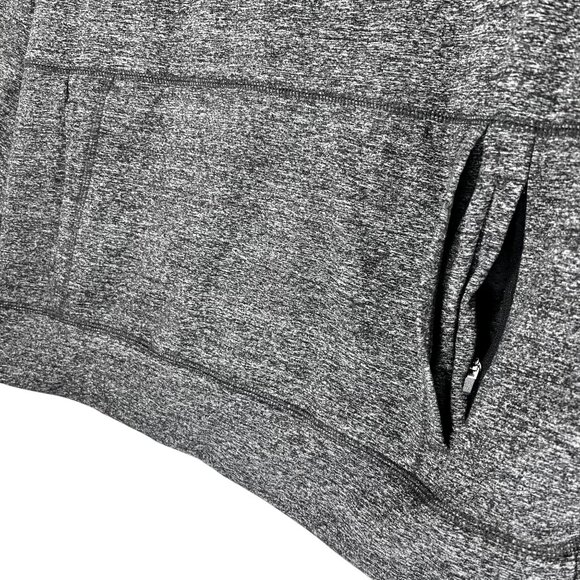 01.Algo Performance Gray Heather Hoodie Pullover Sweatshirt Zip Pocket Med - Picture 6 of 12